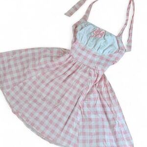 NWT Sweet Society‎ Pink gingham halter dress with bow detail